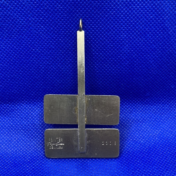 Jorgen Jensen Pewter Blue Glass Pendant #230B - Picture 2 of 5